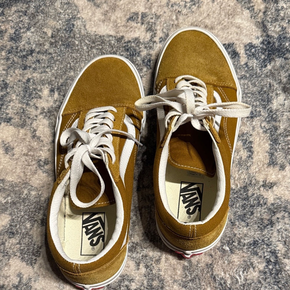 Vans Women’s Yellow and White Sneakers - Picture 2 of 4